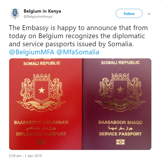 Belgium To Recognize Somali Passport Goobjoog English 1456
